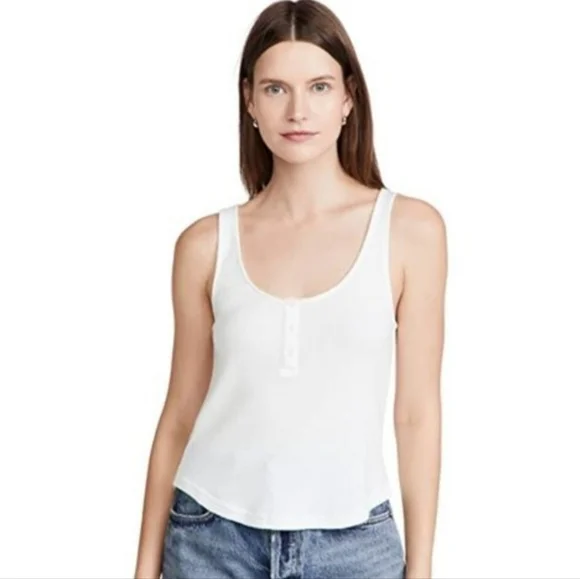 MONROW Baby Thermal Loose Henley Tank In White Size Medium - Picture 1 of 9